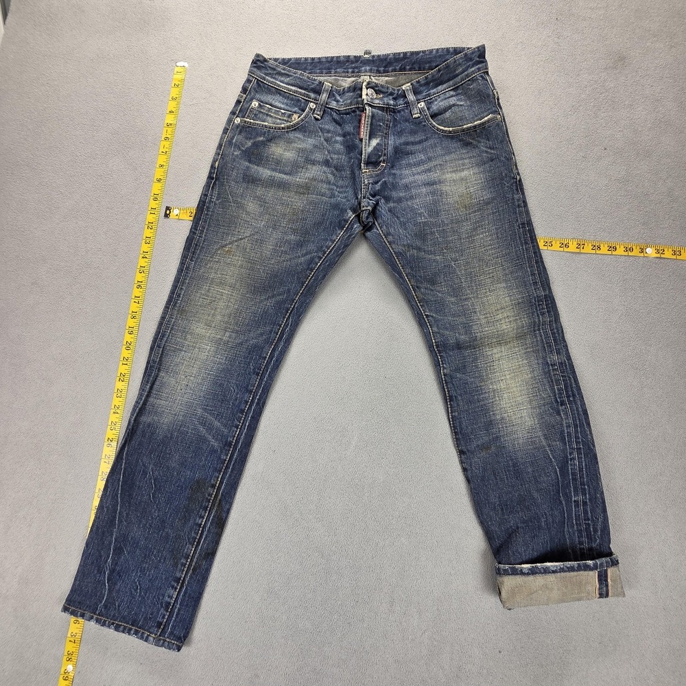 Dsquared2 Jeans Mens Blue Selvedge Cimosa Made in Italy‎ Honeycomb Fits 30x28